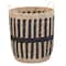 Household Essentials 20" Black & Natural Cattail & Paper Pillar Basket